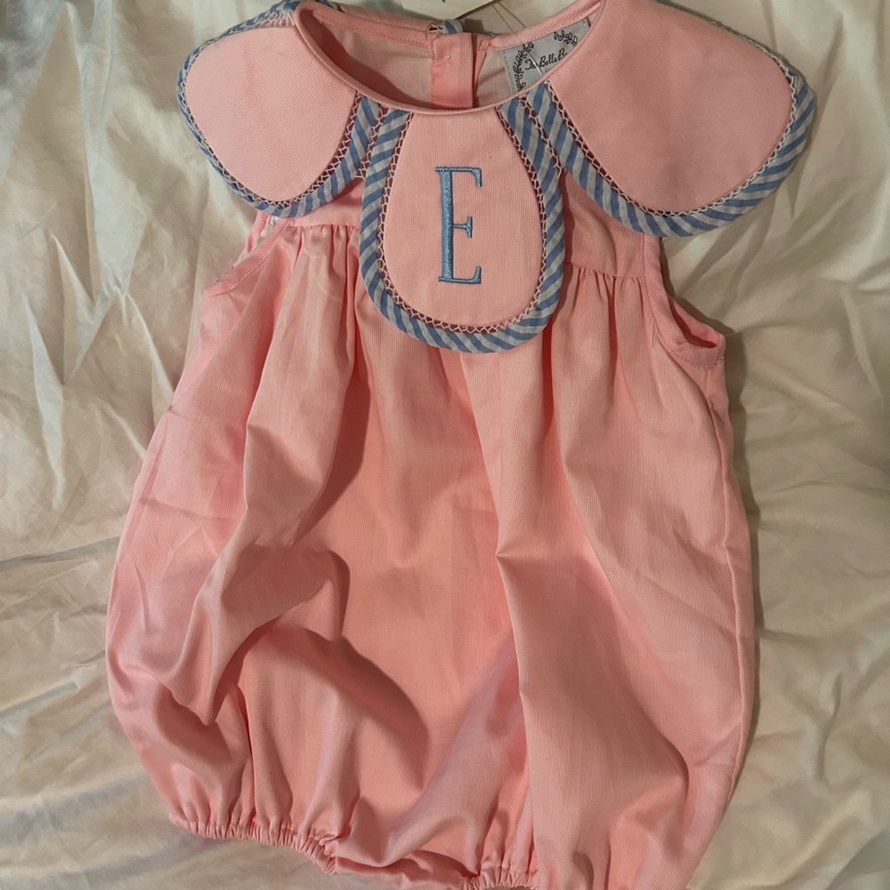 Charming Pink Bodysuit with Blue Accents